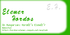 elemer hordos business card